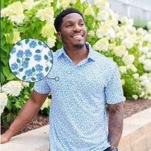Rhoback “The Hydrangea” Mens Polo Shirt! Size M “Rare Print Sold Out”